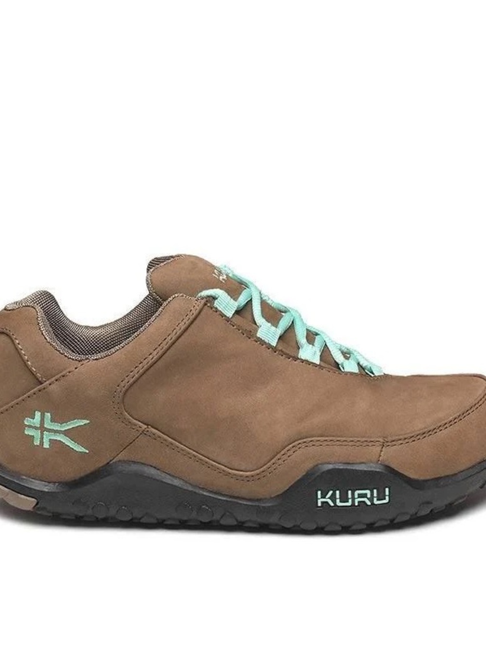 KURU Women's Brown Sneaker with Mint Lace and Logo Accents